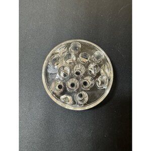 Vintage Clear Glass Flower Frog Round 13 Holes 4.5" Diameter